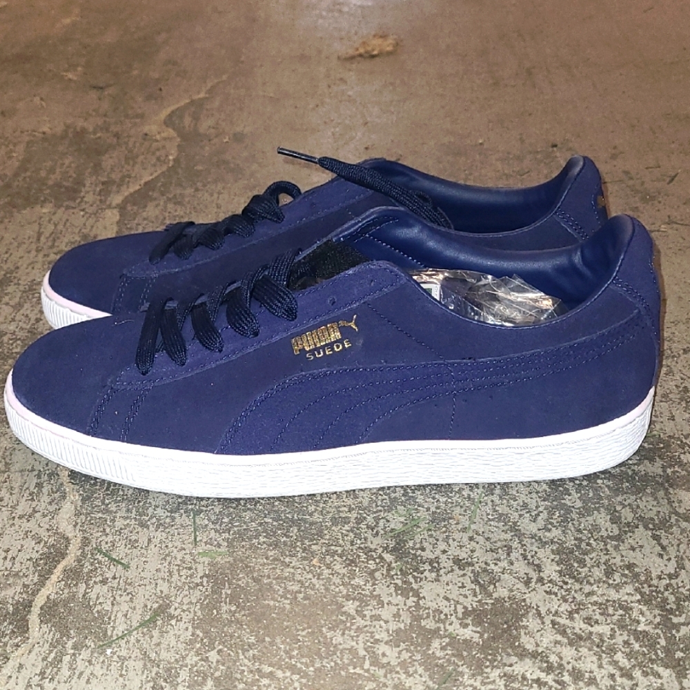 Puma Blue Suede Sneakers Classic Design